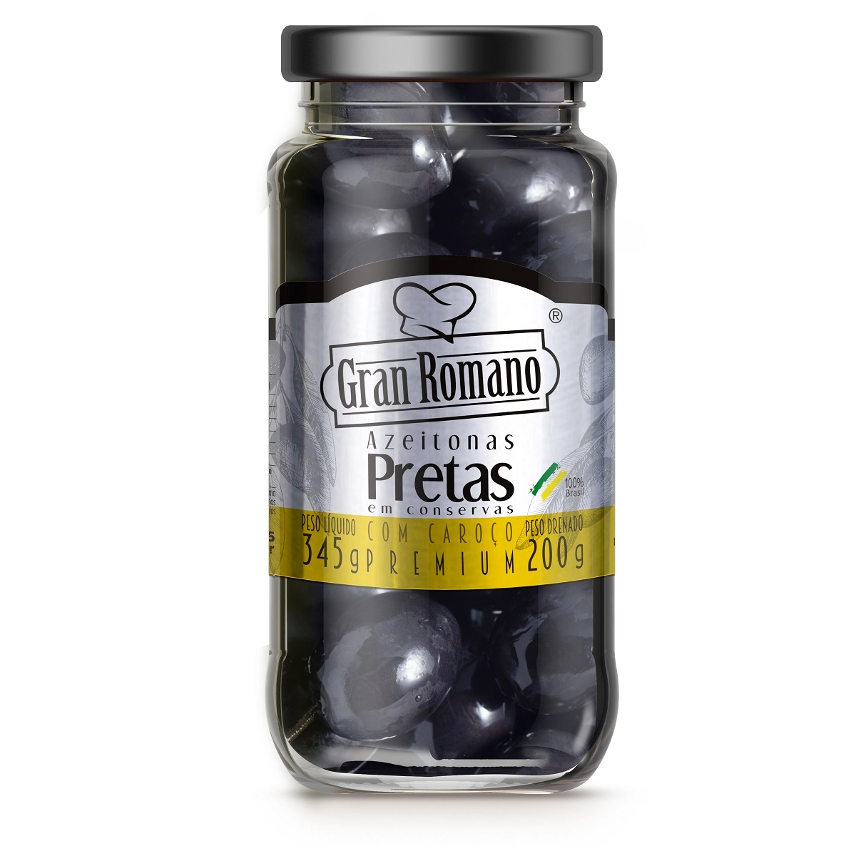 Azeitona Preta Gran Romano 200g C/caroco Vd
