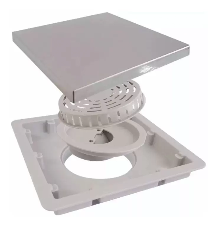 Ralo Premium Quadrado 15x15cm Tampa Em Inox Luxo - Estrela