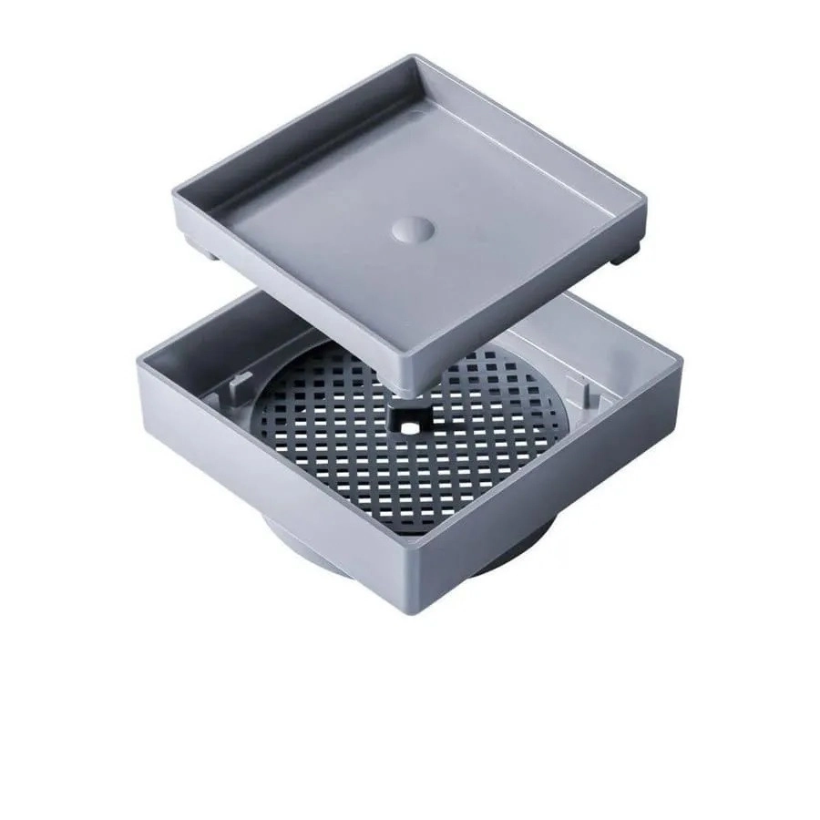 Ralo Linear Oculto Clean Invisível Quadrado 10cm Cinza Estrela