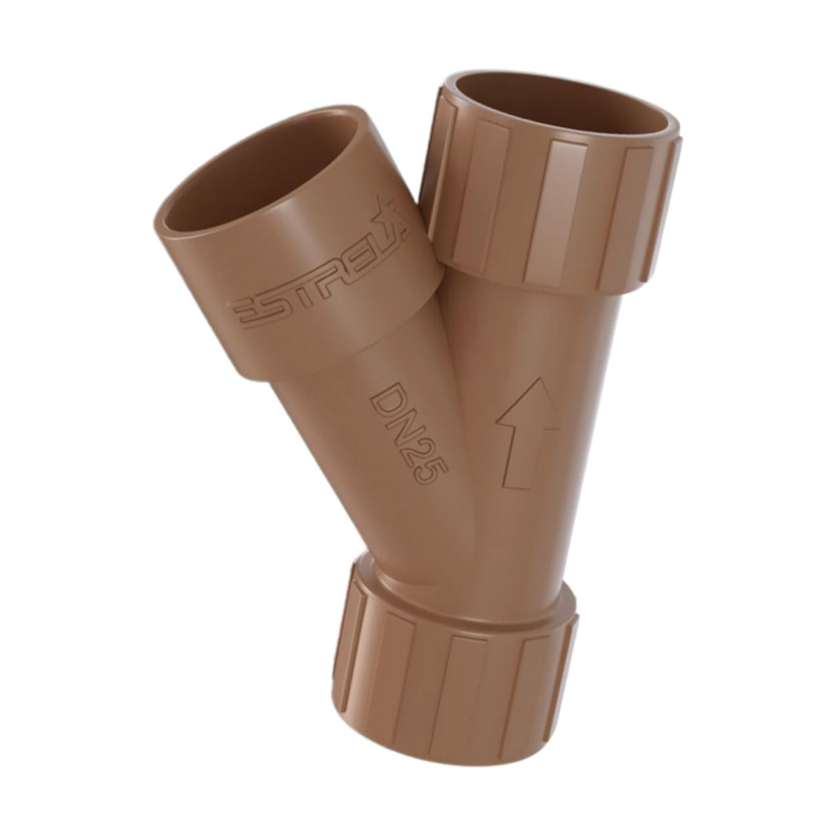Junção Soldável Pvc 25mm 3/4 Ponta Bolsa 45 Marrom Estrela