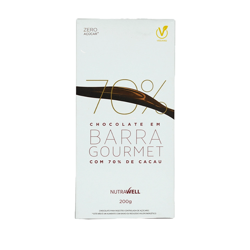 Choc.nutrawell 200g Gourmet Bar.70 Cacau