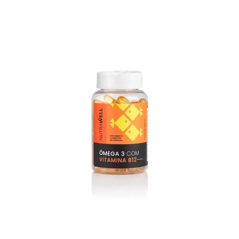 Ômega 3 e Vitamina B12 Nutrawell 1g 90caps