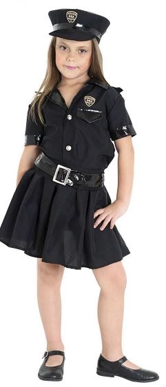 Fantasia Policial Feminino Infantil Tam