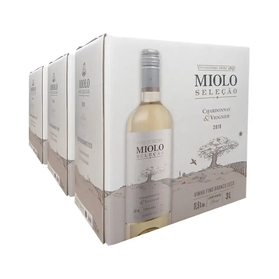 Kit Vinho Miolo Seleção Chardonnay/Viognier Bag 3Lt - 3 Un.