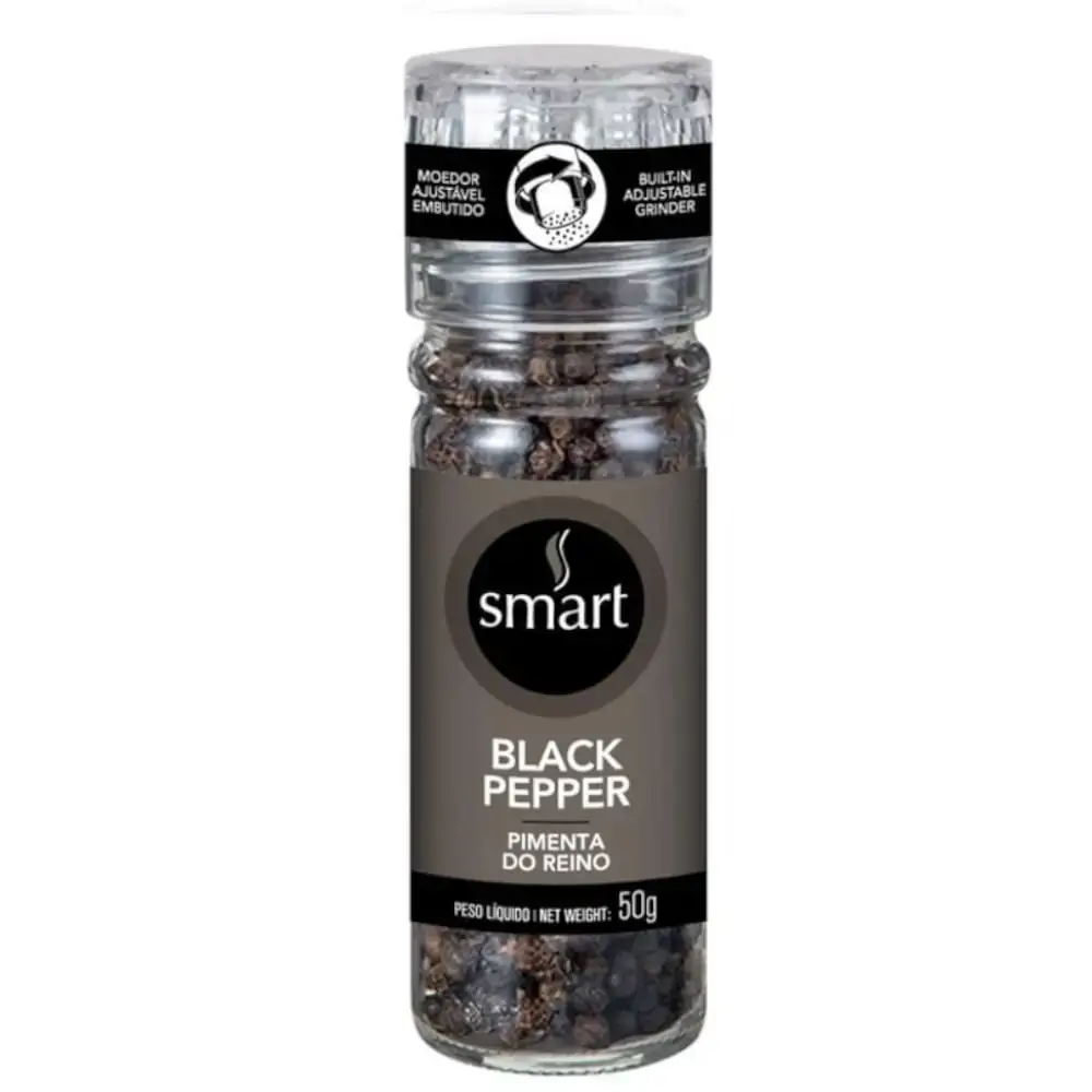 Pimenta Do Reino Em Grãos Com Moedor Smart Vidro 50g