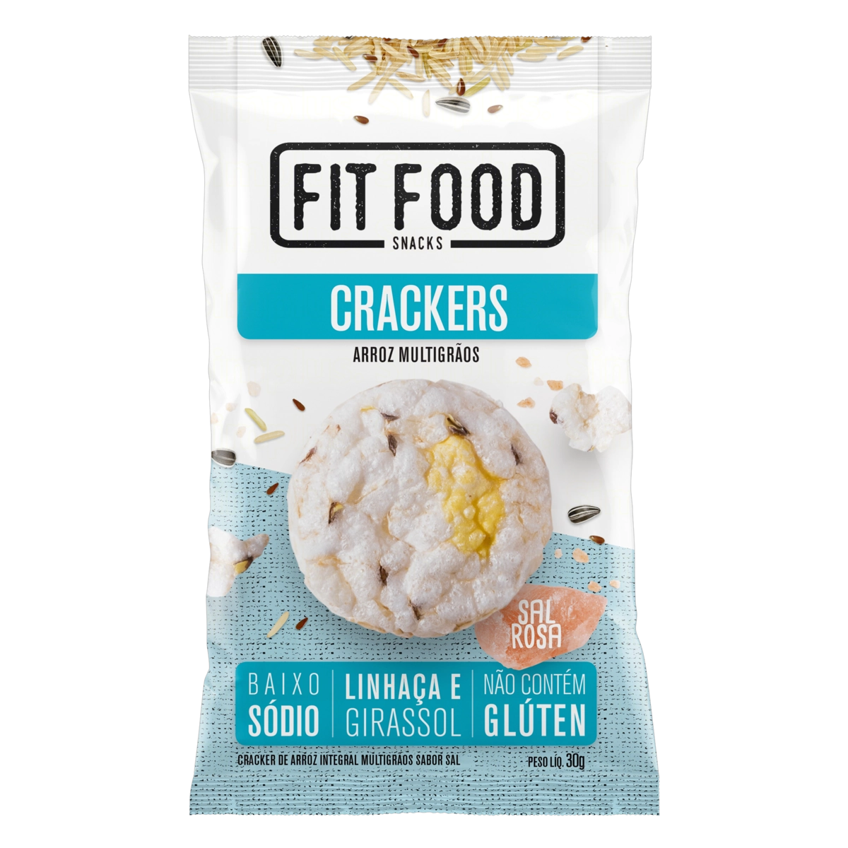 Crackers De Arroz Integral Multigrãos Fit Food Pacote 30g