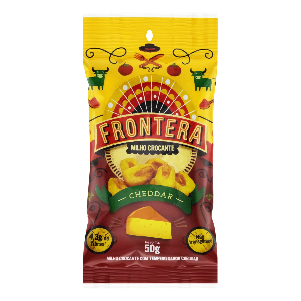 Milho Crocante Cheddar Frontera Pacote 50g