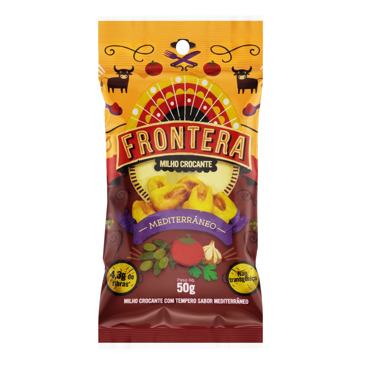 Milho Crocante Mediterrâneo Frontera Pacote 50g