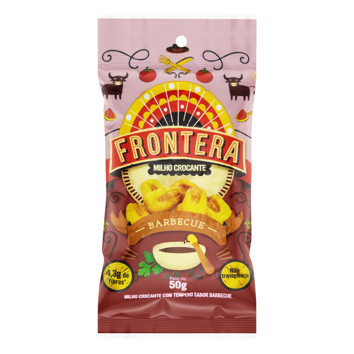 Milho Crocante Barbecue Frontera Pacote 50g