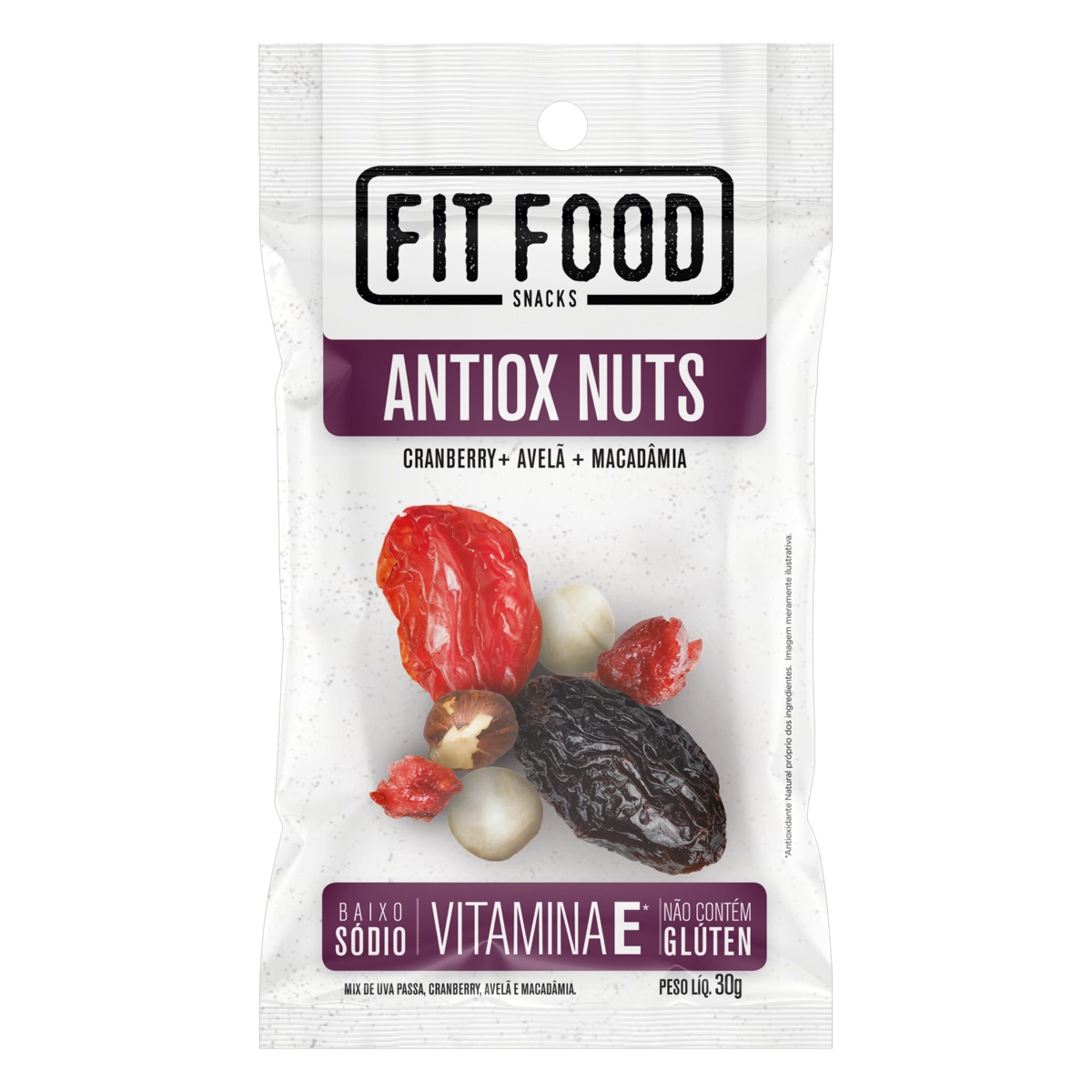 Mix De Frutas E Castanhas Antiox Nuts Fit Food Snacks Pacote 30g
