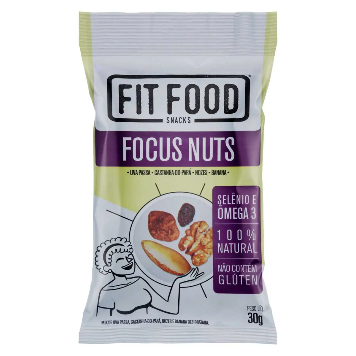 Mix De Frutas E Castanhas Focus Nuts Fit Food Pacote 30g