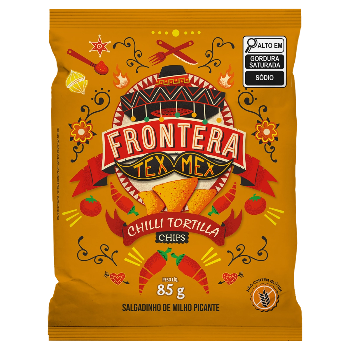 Tortilha Chips De Milho Picante Frontera Tex Mex Pacote 85g