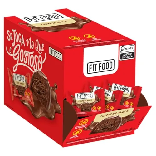Bombom Ao Leite Recheio Creme De Avelã Zero Lactose Fit Food Caixa 196g 14 Unidades