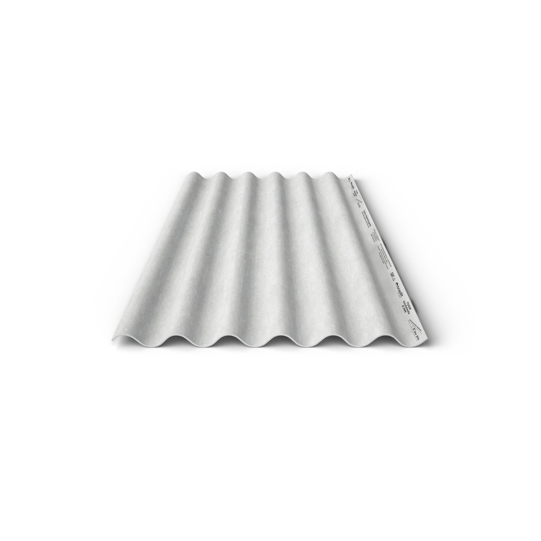 Telha de Fibrocimento Ondulada 244x110cm 8mm Cinza Brasilit