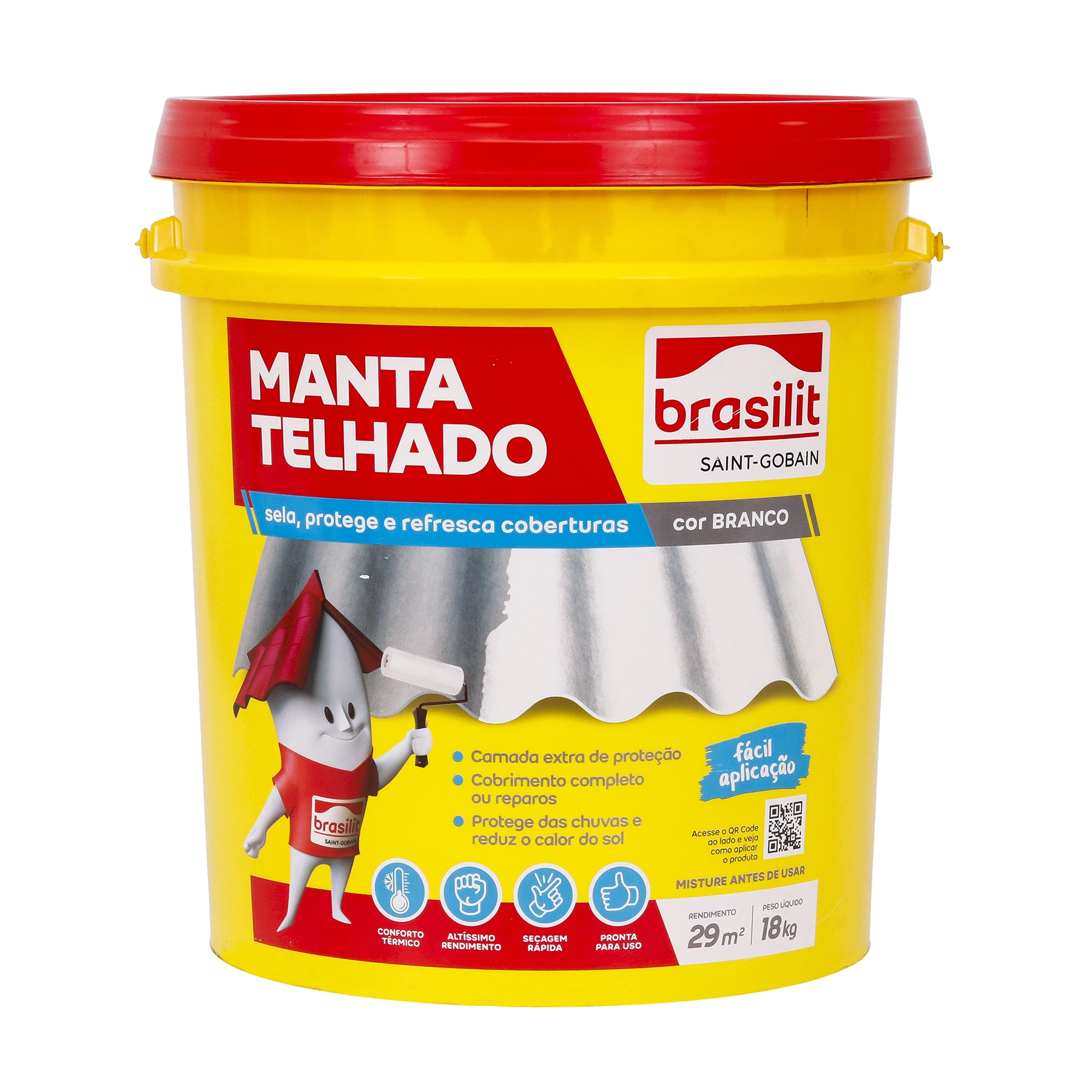 Manta Líquida Impermeabilizante Brasilit Telhado 18kg Branco