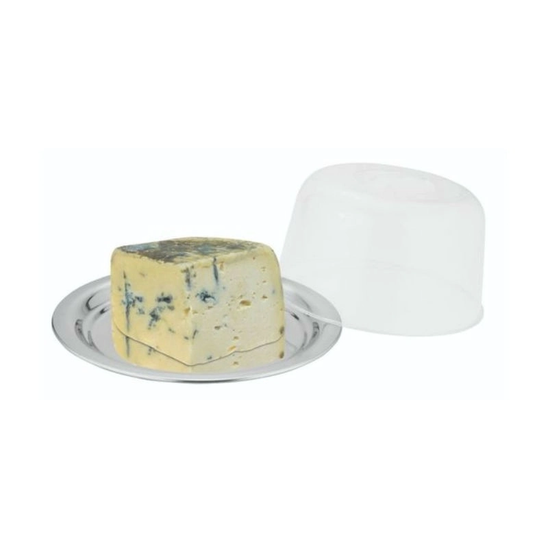Porta Queijo Inox Redondo Tampa Acrilico 21cm 9001 Chef Line