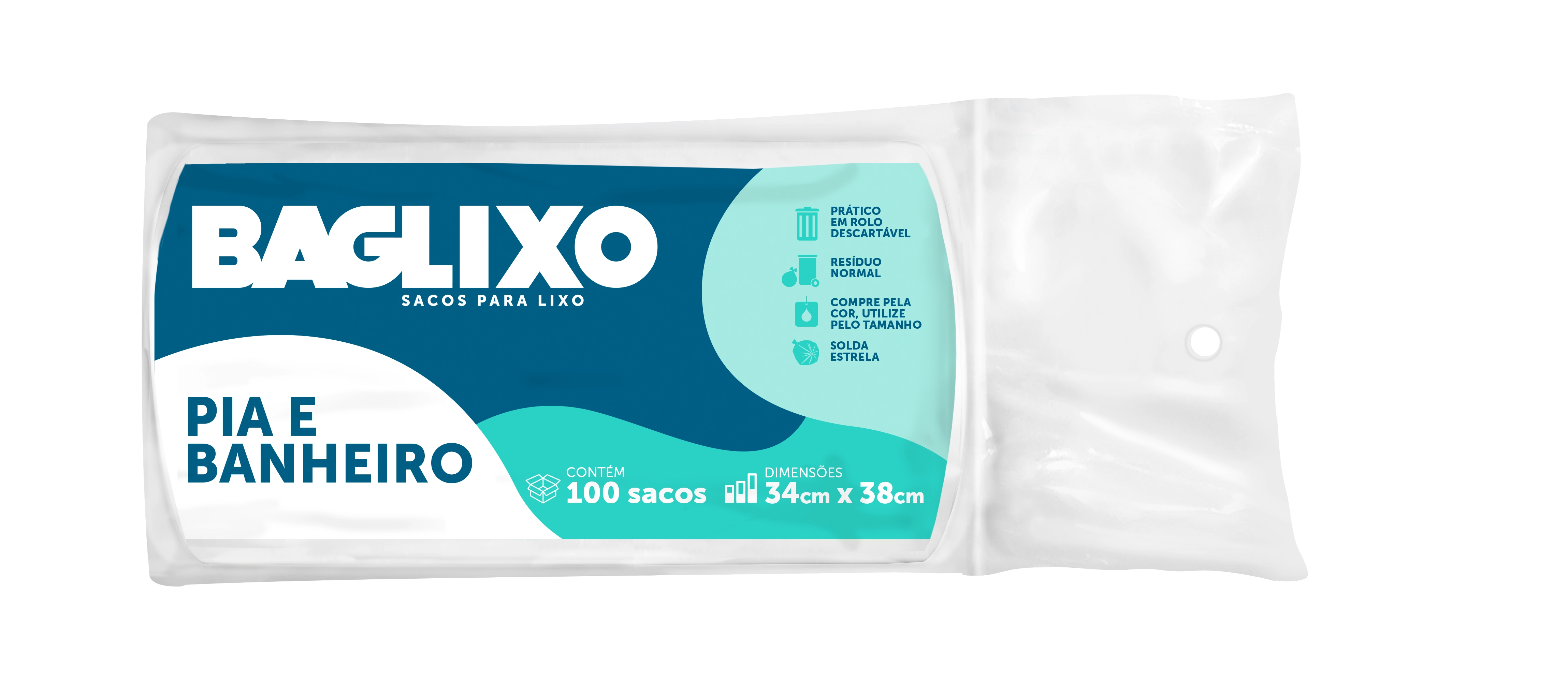 Kit Saco De Lixo P/ Cesto Pia/banheiro - Branco C/ 100un (20 Pacotes)