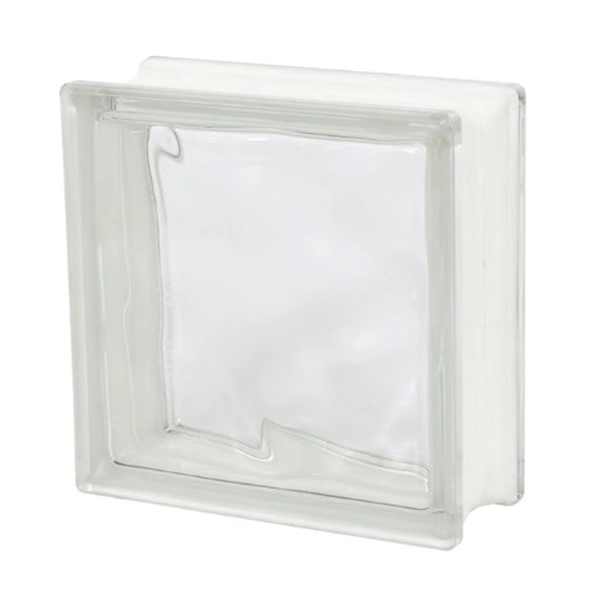 Bloco De Vidro Incolor Ondulado 19x19x8cm Caixa C/ 2 Peças