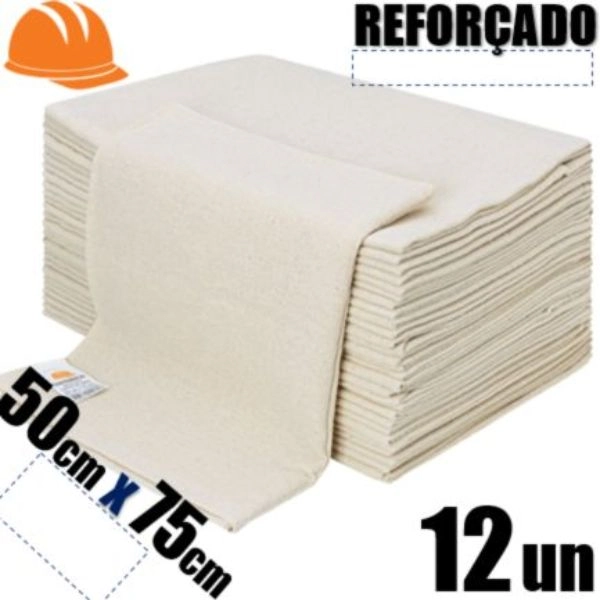Kit 12 Pano De Chão Saco Cru 50cm X 75cm - Construmarcas