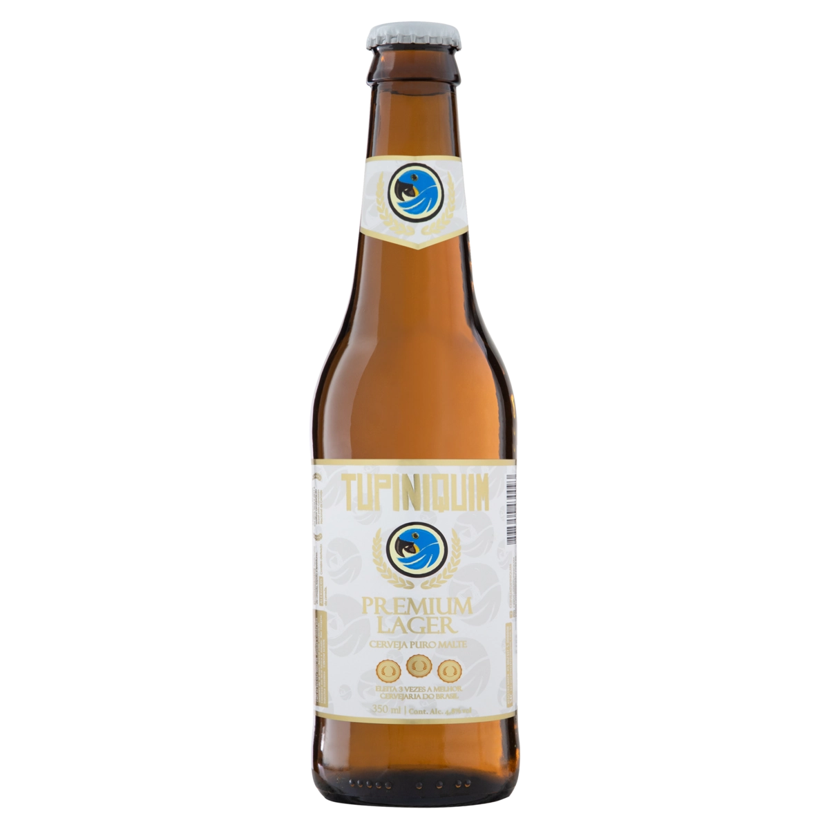 Cerveja Lager Premium Puro Malte Tupiniquim Garrafa 350ml