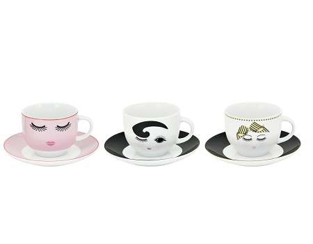 Jg Casambiente De Xicara De Cha C/6 Pcs Olhos