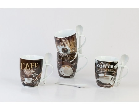 Caneca Casambienete Com Colher 240ml Coffee