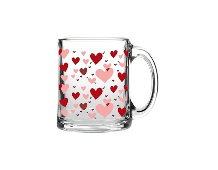Caneca De Vidro Casa Ambiente Xoxo 9,5cm 340ml