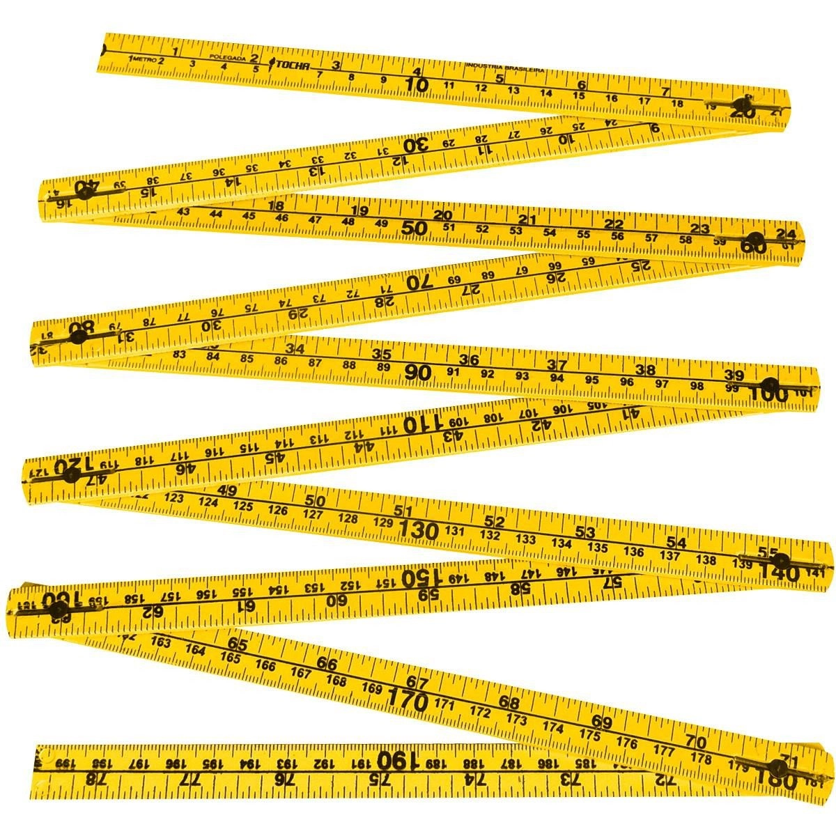 Metro Duplo Abs Amarelo Tocha 2 Metros Com 10 Unidades