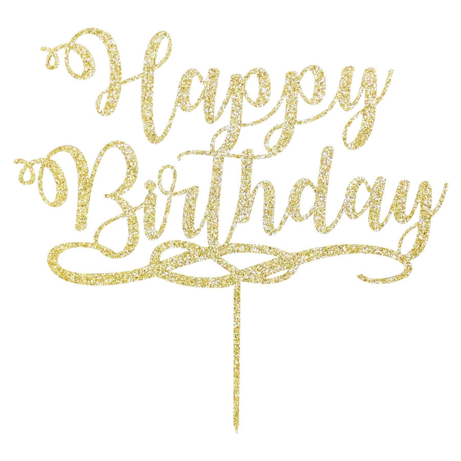 Topo P/bolo Happy Birthday Ouro Tb010 Sonho Fino