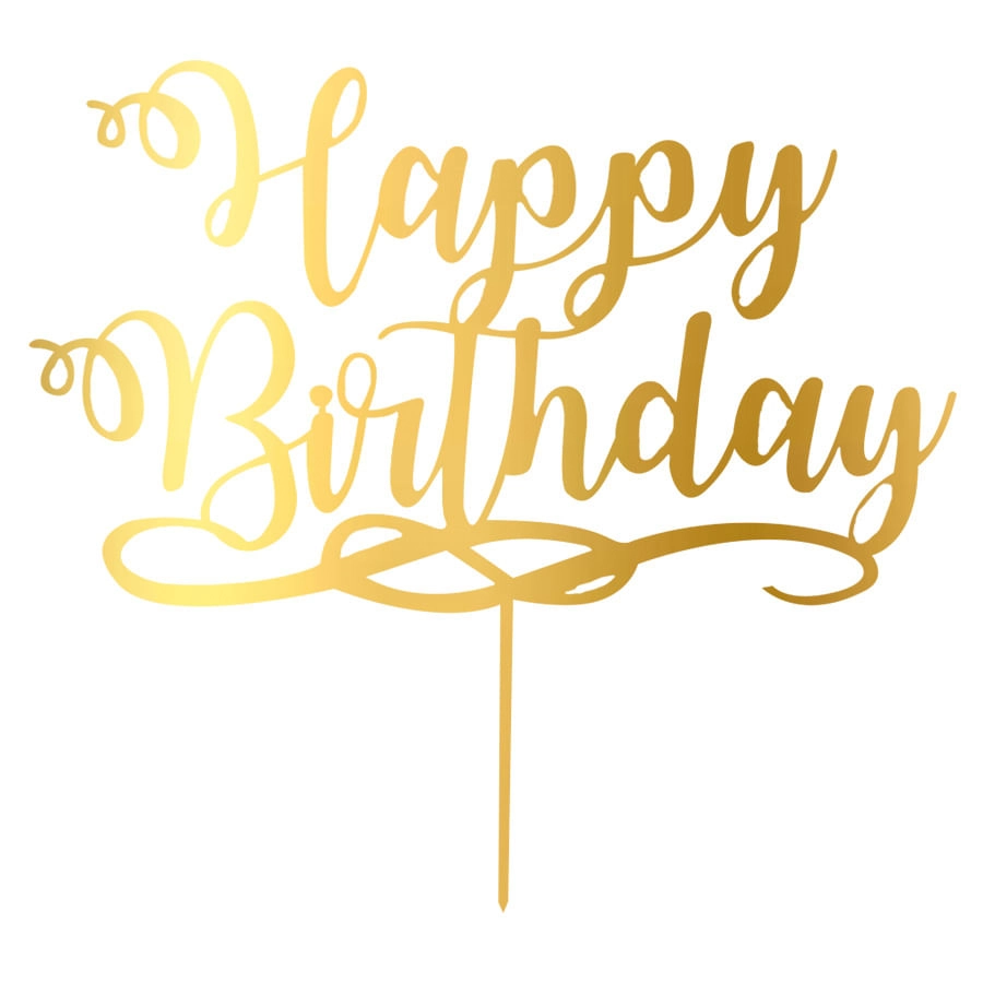 Topo Bolo Happy Birthday Metal.dourado Tb010 2 1 Sonho Fino