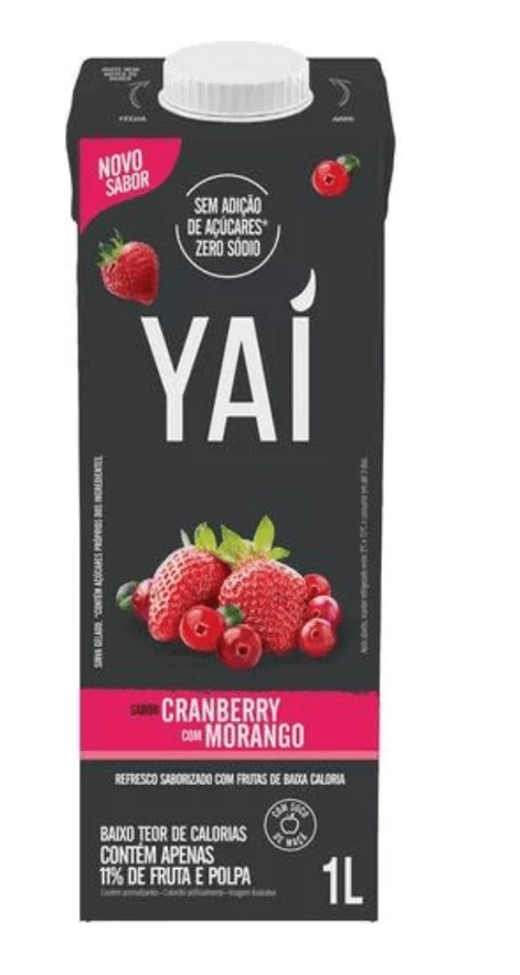 Refresco Cranberry Com Morango Yaí Caixa 1l
