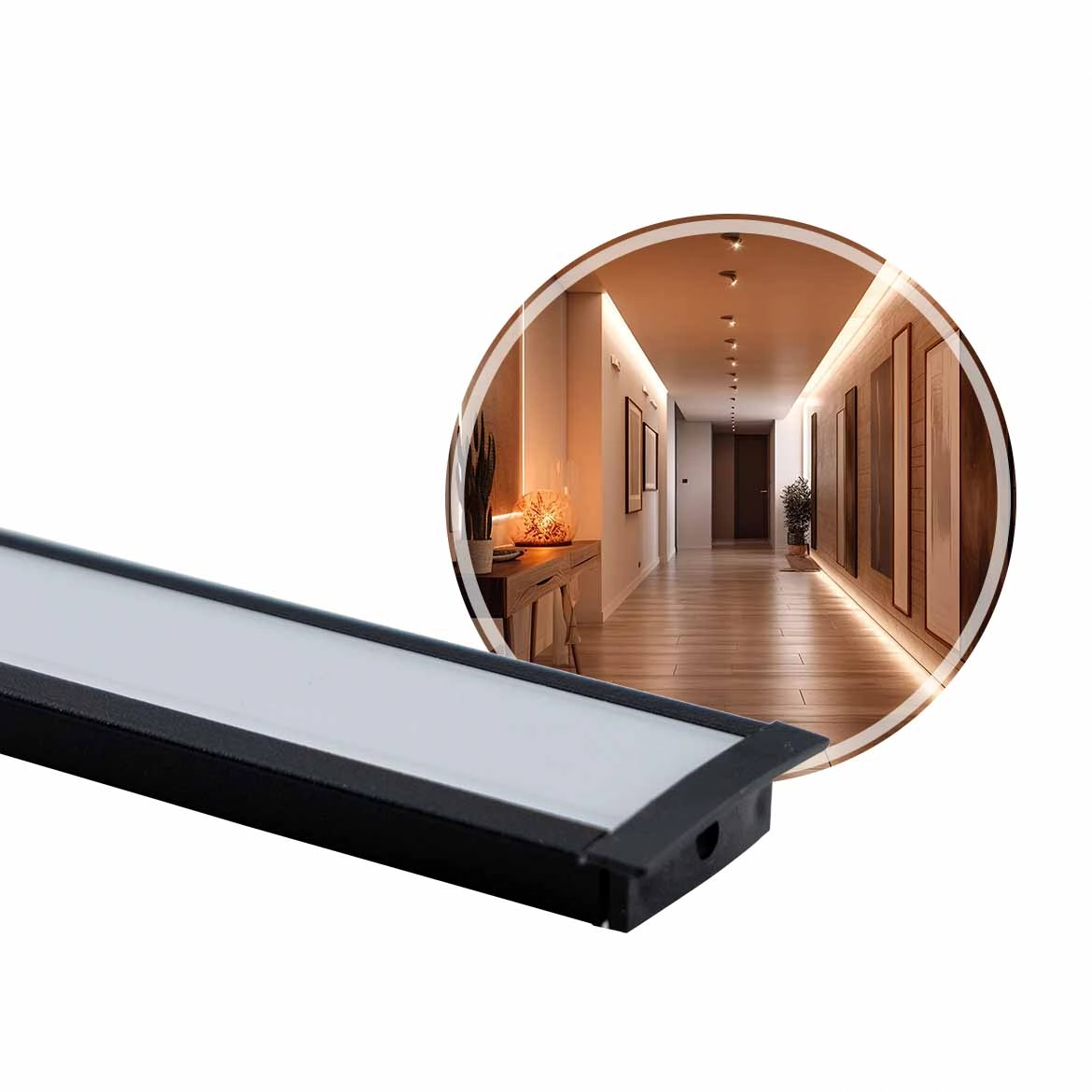 Perfil Linear De Embutir 1m Em Alumínio P/fita Led C/trava Fix Id240 St3100