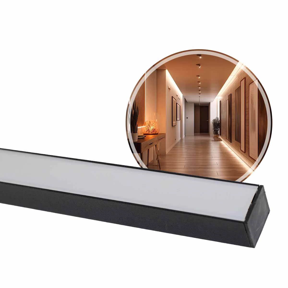 Perfil Linear Sobrepor 1m Em Alumínio C/ Trava Fix P/ Fita Led St2996