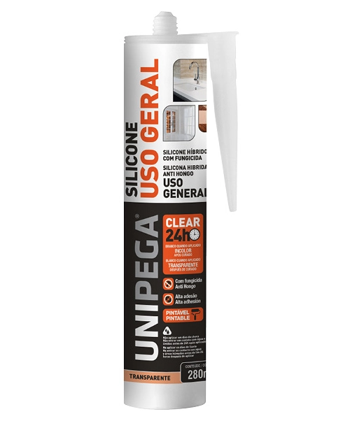 Silicone 260ml Uso Geral Incolor Híbrido Unipega - Unico