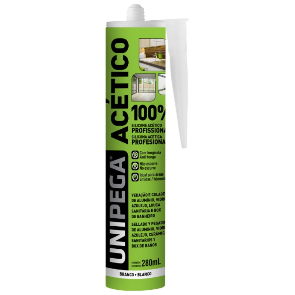 Silicone Acético 260g Unipega Branco