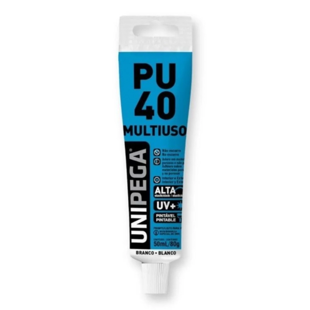 Cola Selante Pu40 Multiuso Branco Unipega Bisnaga 50ml/80g