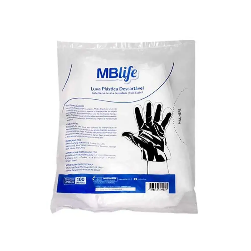 Luva Latex Mblife C/talco P C/100
