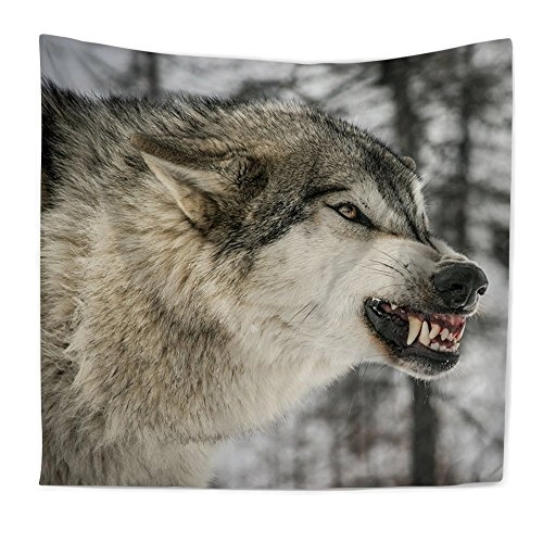 Rocoss Wolf Wall Decor Wolf Howling Night Moon Fabric Tapestry Throw Dorm Bedroom Art Home Decor Tap