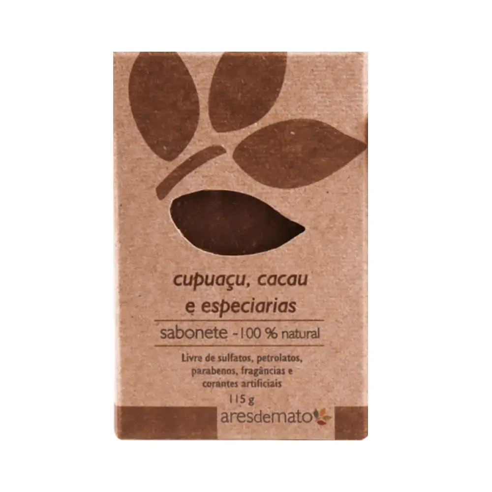 Sabonete Natural de Cupuaçu, Cacau e Especiarias 115g - Ares de Mato