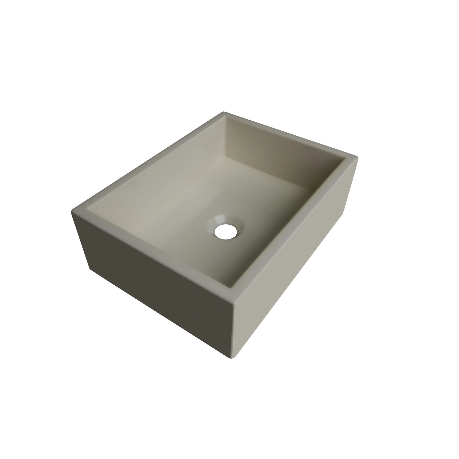 Cuba para Banheiro de Apoio Pedra Ardósia Retangular Bege Fosco 40x30cm com Válvula Gold Venturi