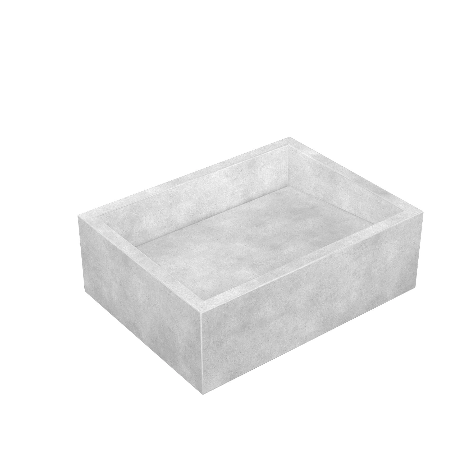 Cuba para Banheiro de Apoio Pedra Ardósia Retangular Concreto 40x30cm com Válvula Gold Venturi