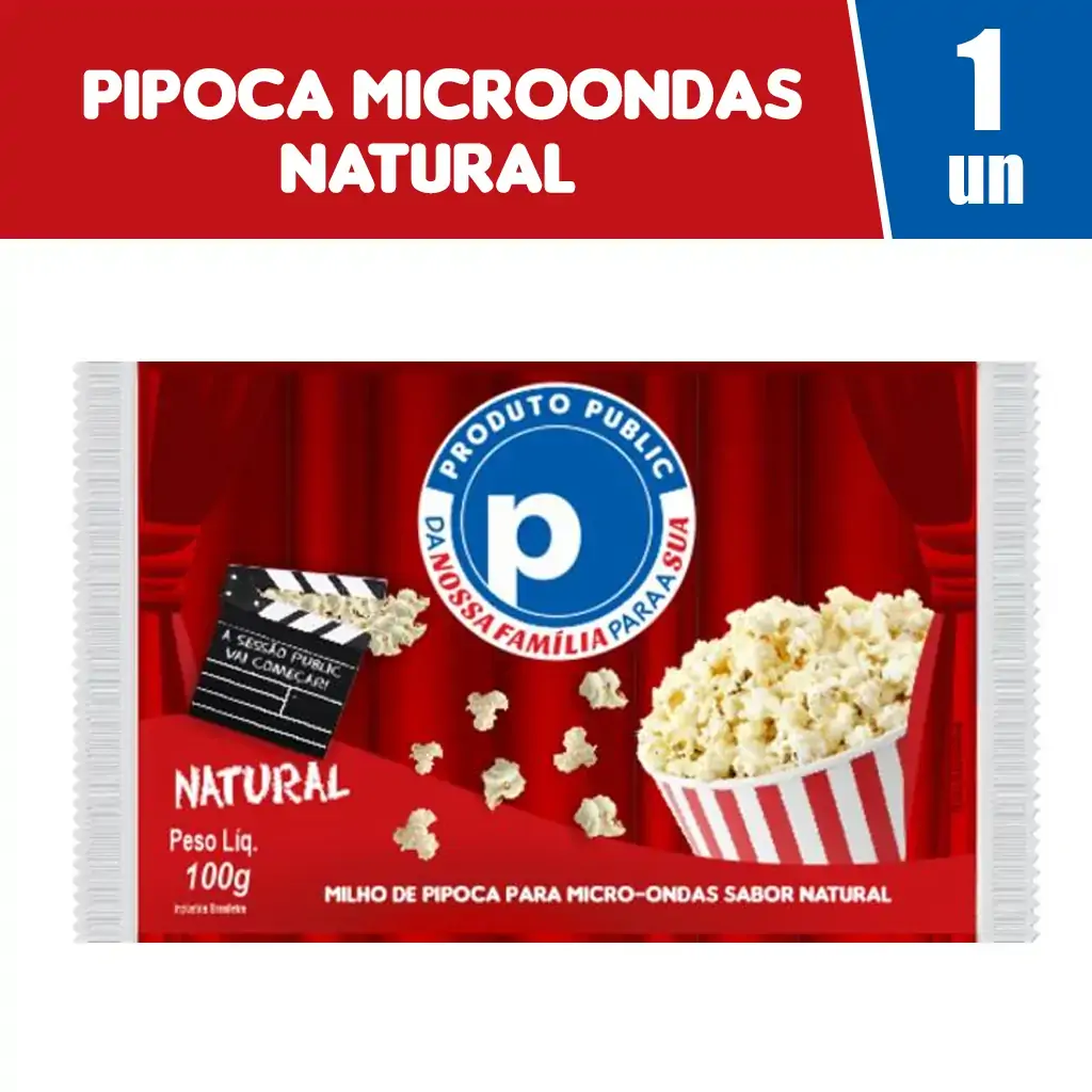 Pipoca Microondas Natural 100g Public
