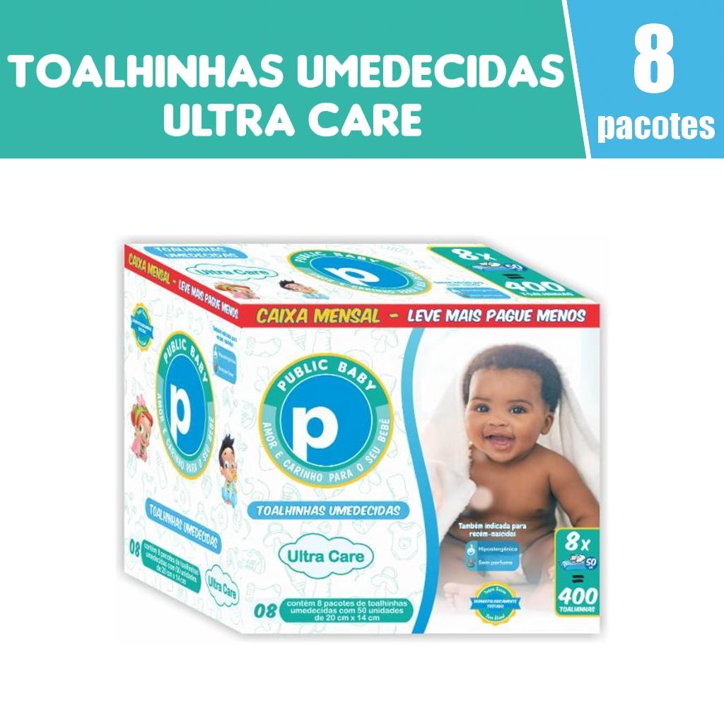 Toalha Umed Public Baby Ultra Care C/400 Cx Mensal