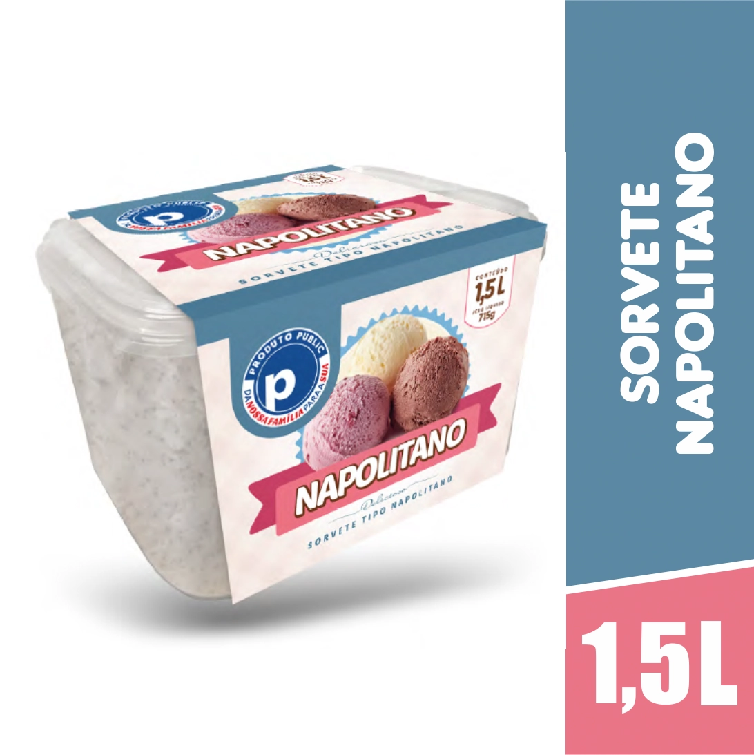 Sorvete Public 1.5l Napolitano