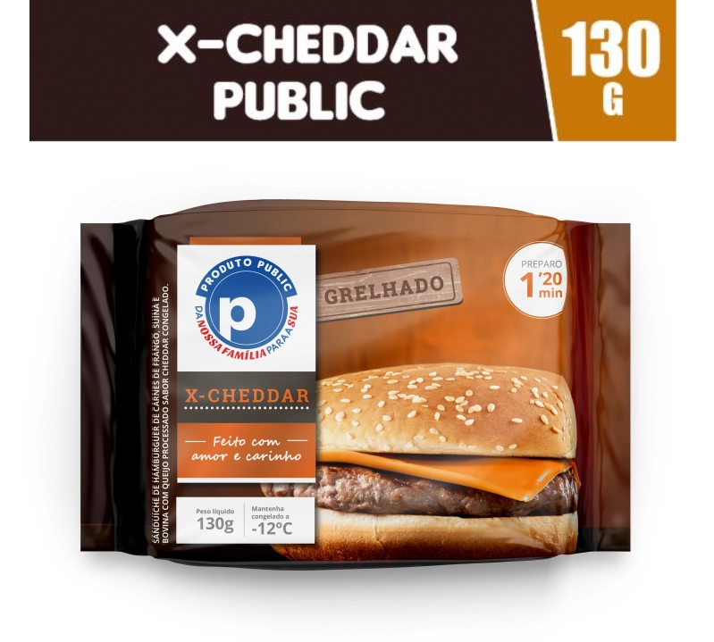 Sanduiche Public 130g X Cheddar