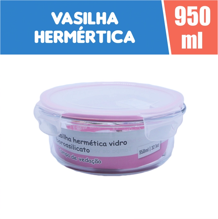 Vasilhas Hermeticas 950ml Rosa Public