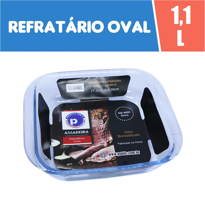 Assadeira Refrataria Oval 1,1 L Public