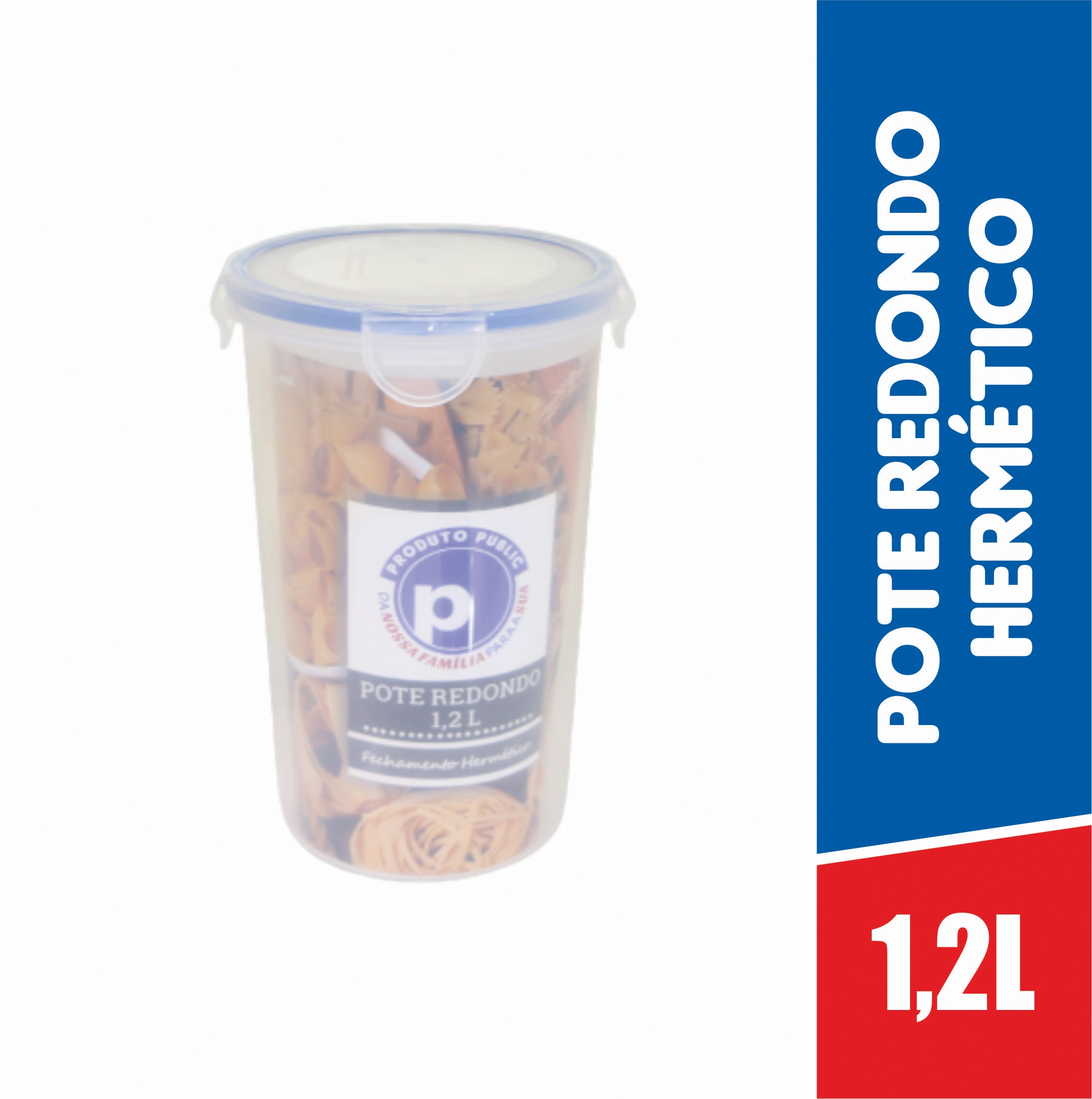 Vasilha Plastica 1,2 Litros Redonda Public Azul
