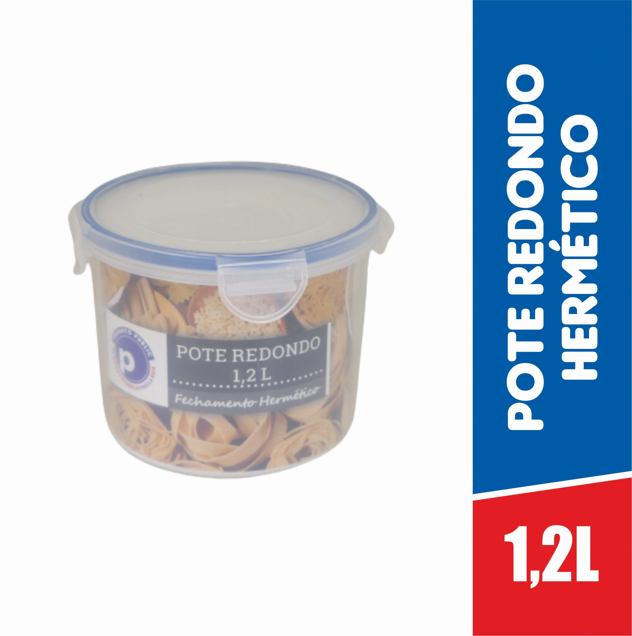 Vasilha Plastica 1,2 Litros Redonda B Public Azul
