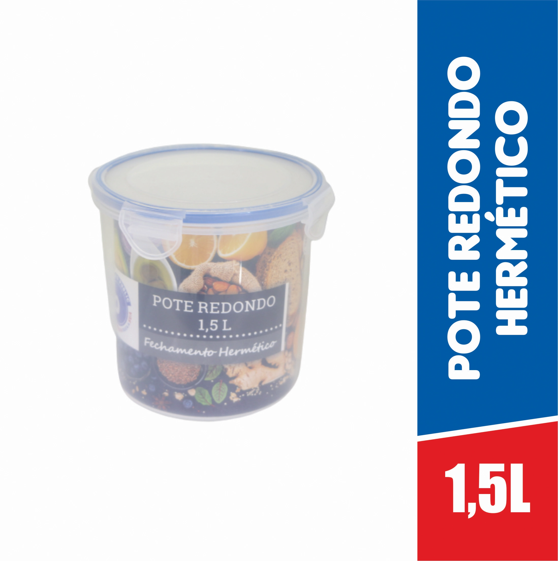 Vasilha Plastica 1,5 Litros Redonda Public Azul